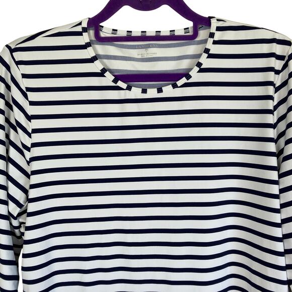 Lands’ End Womens Sz XL Nautical Striped Long Sleeve Rash Guard Top Nylon - Picture 4 of 15